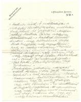 1884 László Fülöp festőművész saját kézzel írt levele Bárczy István későbbi Budapesti polgármesterne...