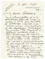 1884 László Fülöp festőművész saját kézzel írt angol nyelvű levele Bárczy István későbbi Budapesti p...