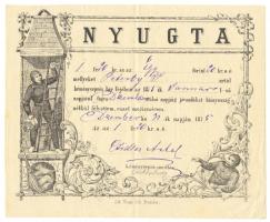 1875 Dekoratív kéményseprő nyugta / Chimneysweep invoice 21x17 cm