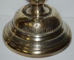 cca 1920 Jelzett WMF (Württembergische Metallwarenfabrik) ezüstözött alpakka gyertyatartópár, az ezü...