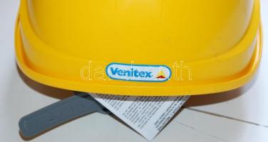 Venitex márkájú munkavédelmi sisak sárga színben, leírással, új állapotban, 53-63 cm