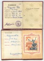 1950-1956 4db tagsági igazolvány