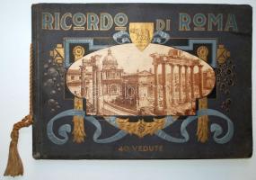 cca 1900 Ricordo di Roma. Képesfüzet Rómáról fényképfelvételekkel /  Rome album