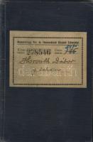 Magyar Vasutas és Fémmunkások Kp.-i Szövetsége Tagsági Könyv (1945.V.1)