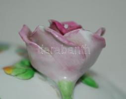 Herendi Viktória mintás bonbonier, kézzel festett, áttört, 1 mm.-es lepattanásokkal a rózsákon, m:12...