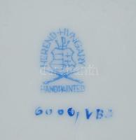 Herendi Viktória mintás bonbonier, kézzel festett, áttört, 1 mm.-es lepattanásokkal a rózsákon, m:12...