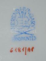 Herendi Apponyi mintás bonbonier, kézzel festett, áttört, 1 cm.-es lepattanással az oldalán, m:10 cm...