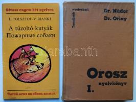 2db orosz nyelvvel kapcsolatos könyv: Dr Nádor, Dr Orlay: Orosz nyelvkönyv I. és egy két nyelvű ifjúsági füzet