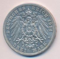 Német Államok / Poroszország 1914A. 3M Ag "II. Vilmos" T:1-,2 German States / Prussia 1914A. 3 Mark Ag "Wilhelm II" C:AU,XF