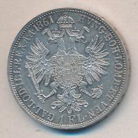 Ausztria 1861A 1Fl Ag "Ferenc József" T:1- apró ph. Austria 1861A 1 Florin Ag "Franz Joseph" C:AU small edge error