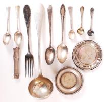 cca 1849-1930 Ezüst evőeszköz  tétel,  250 g Vintage silver cutlery lot