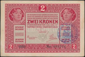 1917. 2K "ZENTA..(cirilbetűs)" felülbélyegzéssel T:II