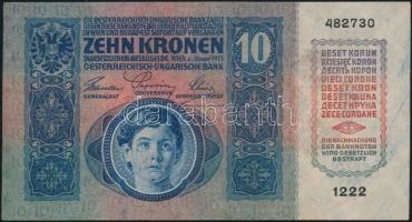 1915. 10K "MAGYARORSZÁG" piros felülbélyegzéssel T:I-