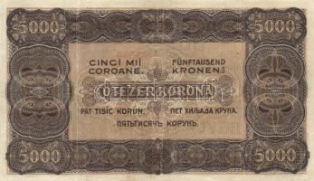 1923. 5000K "40 FILLÉR NEGYVEN FILLÉR" felülbélyegzéssel T:III (javítási nyom)