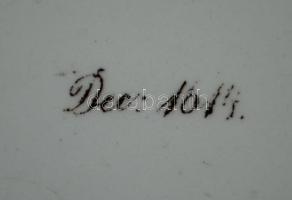 1814 Kézzel festett porcelán alátét / 
Hand painted porcelain plate, d: 15cm