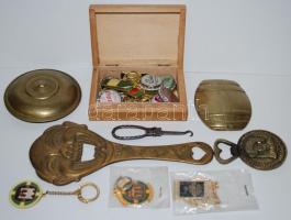 Nagyméretű réz sörnyitó sörös kulcstartók, kupakok / Beer accessories