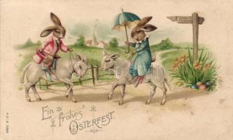 Easter, lamb, bunny, litho, Emb. (EK)