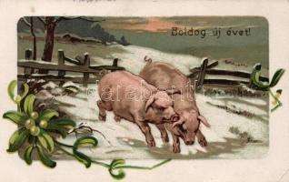 New year, pig, litho (EK)