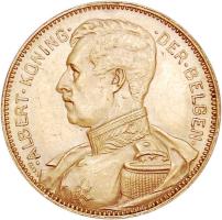 Belgium 1914. 20Fr Au "I. Albert király" (6.46g/0.900) T:1- apró ph. Belgium 1914. 20 Francs Au "1914. ALBERT KONING DER BELGEN" (6.46g/0.900) C:AU very small edge error Friedberg 422.