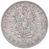 Német Államok / Hessen 1877H 2M Ag "III. Ludvig" (11.08g) T:2-,2 RR! / 
German States / H...