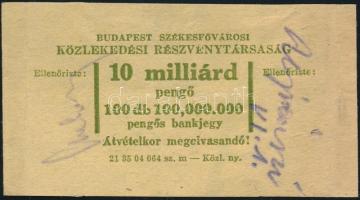 1946. 100.000.000P 100db-os Budapesti Székesfővárosi Közlekedési Részvéytársaság bankjegykötegelő