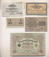 Oroszország 1909-1919. 8db különféle bankjegy T:vegyes
Russia 1909-1919. 8 different banknotes C:mix...