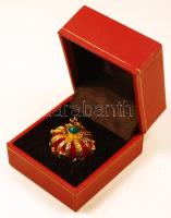 Stilizált korona miniatűr aranyozott fém  eredeti ékszerdobozban / Mini copy of the royal crown