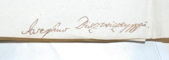 1816 Helytartótanácsi leirat, gróf Almásy Antal tanácsos, Bisztriczey József helytartótanácsi titkár...