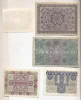 Osztrák-Magyar Bank 1922-24. 2K + 10K + 20K + 1000K + 10.000K T:I-,II,III