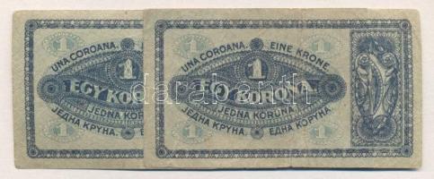 1920. 1K-ból összeragasztott "Egy Rongy Korona" korabeli humor T:III