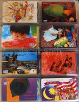 160 darabos tengerentúli telefonkártya-gyűjtemény igényes gyűrűs berakóban. Malaysia, Thaiföld, Új Z...