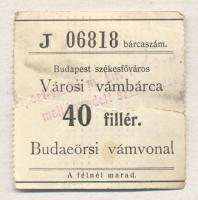 Budapest / Városi vámbárca 40f Budaeörsi vámvonalra T:II- (beszakadás)