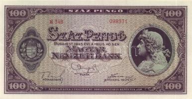 1945. 100P (3x) sorszámkövető! T:I