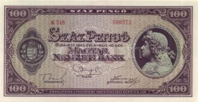 1945. 100P (3x) sorszámkövető! T:I