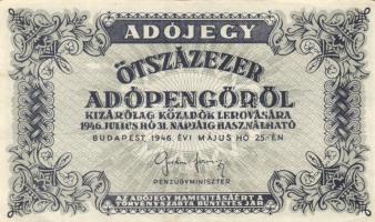 1946. 5db különféle adópengő T:II,III