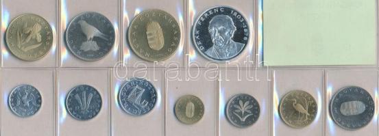 1995. 10f-200Ft 11klf db, forgalmi sor fóliatokban T:BU + PP