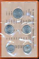 1976. 2f-10Ft 9klf "Magyar Népköztársaság" forgalmi érméi narancssárga műbőrtokban T:1