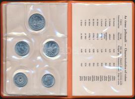 1976. 2f-10Ft 9klf "Magyar Népköztársaság" forgalmi érméi narancssárga műbőrtokban T:1