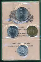 1977. 2f-10Ft 9klf "Magyar Népköztársaság" forgalmi érméi méregzöld műbőrtokban T:1