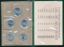 1977. 2f-10Ft 9klf "Magyar Népköztársaság" forgalmi érméi méregzöld műbőrtokban T:1