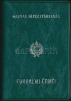 1977. 2f-10Ft 9klf "Magyar Népköztársaság" forgalmi érméi méregzöld műbőrtokban T:1