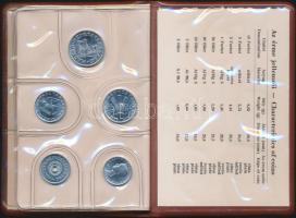 1978. 2f-10Ft 9klf "Magyar Népköztársaság" forgalmi érméi sötétbarna műbőrtokban T:1