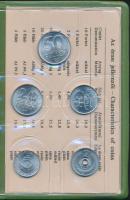 1980. 2f-10Ft 9klf "Magyar Népköztársaság" forgalmi érméi márványzöld műbőrtokban T:1