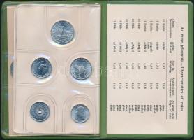 1980. 2f-10Ft 9klf "Magyar Népköztársaság" forgalmi érméi márványzöld műbőrtokban T:1