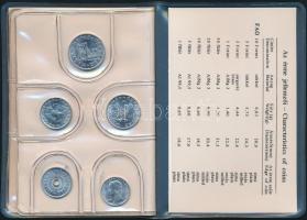 1981. 2f-10Ft 9klf "Magyar Népköztársaság" forgalmi érméi szürkéskék műbőrtokban T:1