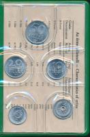 1983. 2f-20Ft 10klf "Magyar Népköztársaság" forgalmi érméi élénkzöld műbőrtokban T:1