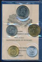 1989. 2f-20Ft 10klf "Magyar Népköztársaság" forgalmi érméi sötétkék műbőrtokban T:1