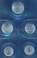 1989. 2f-20Ft 10klf "Magyar Népköztársaság" forgalmi érméi sötétkék műbőrtokban T:1