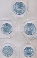 1989. 2f-20Ft 10klf "Magyar Népköztársaság" forgalmi érméi sötétkék műbőrtokban T:1