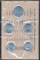 1973. 2f-10Ft 9kklf "Magyar Népköztársaság" forgalmi érméi fekete műbőrtokban T:1